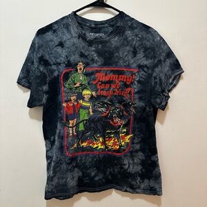 Stephen Rhodes “Mommy! Can we keep him?” tie dye short sleeve T-shirt